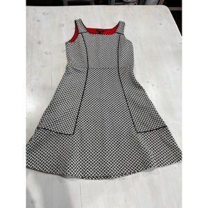 Lands end black and white mini‎ dress size 6
